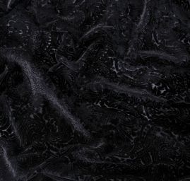 Efektní vypalovaný samet kašmírový motiv černý