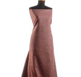 Vlněná látka tweed vínovosmetanová