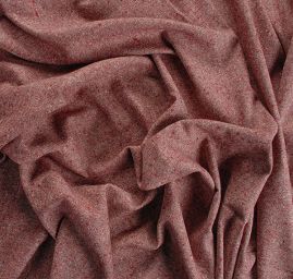 Vlněná látka tweed vínovosmetanová