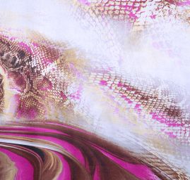 Satén digitální tisk abstraktní zvířecí motvi růžová