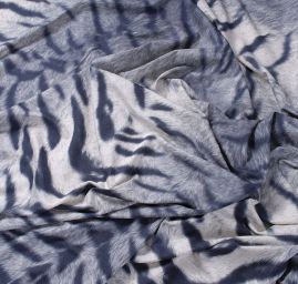 Úplet digitální tisk zvířecí motiv černošedý