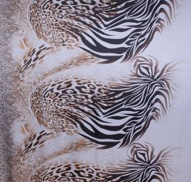 Satén digitální tisk bordura zvířecí motiv/krajka