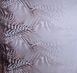 Satén digitální tisk bordura zvířecí motiv tm.hnědá