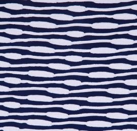 Efektní úplet plastický vzor modorbílý