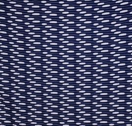 Efektní úplet plastický vzor modorbílý