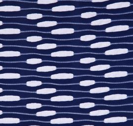 Efektní úplet plastický vzor modorbílý