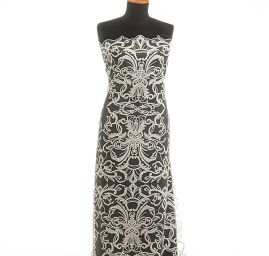 Krajka luxusní výšivka na tylu smetanová