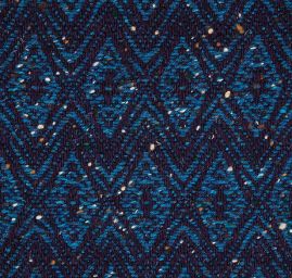 Vlněná látka tweed geometrický motiv fialová/modrá