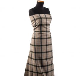 Vlněná látka směs s vlasem kostka šedozelená