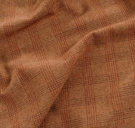 Kostýmová vlněná látka vzor Esterházy hnědozelená