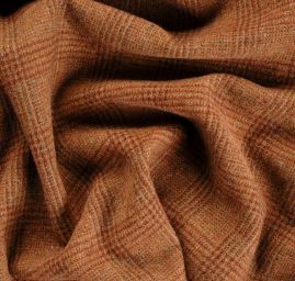 Kostýmová vlněná látka vzor Esterházy hnědozelená