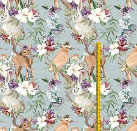 Úplet středně silný Punto tisk lesní zvěř