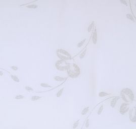 Šifon stříbrný tisk motiv květin světle šedá