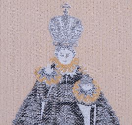 Pražské Jezulátko kupón černostříbrná/béžová