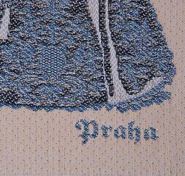 Pražské Jezulátko kupón šedotyrkysová/béžová