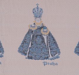 Pražské Jezulátko kupón šedotyrkysová/béžová