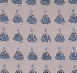 Pražské Jezulátko kupón šedotyrkysová/béžová