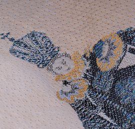 Pražské Jezulátko kupón šedotyrkysová/béžová