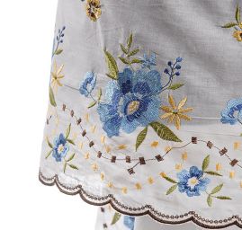 Vyšívaná látka madeira barevná výšivka/bílý podklad