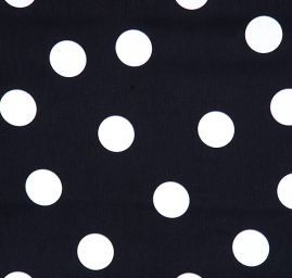 Pružná bavlněná látky vzor puntík bílá/černá