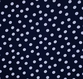 Šifon vzor puntík bílá/tm.modrá