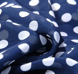 Šifón vzor Putnik biela / tm.modrá