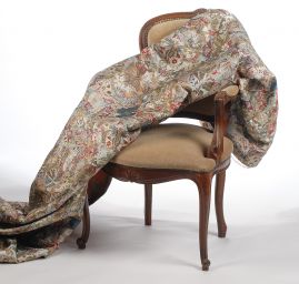 Žakárová dekorační látka Art deco Motýli sv.modrá