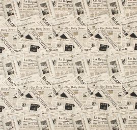 Dekorativní látka moderní novinový vzor tisk 