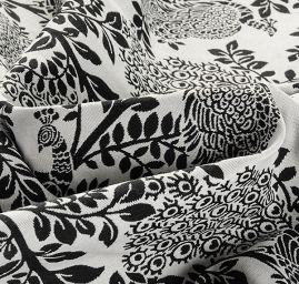 Žakárová látka vzor Tree of Life strom/páv