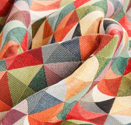 Dekorační látka retro vzor triangle barevný