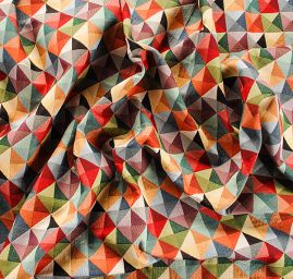 Dekorační látka retro vzor triangle barevný