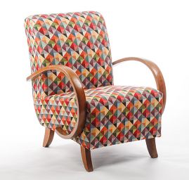 Dekorační látka retro vzor triangle barevný