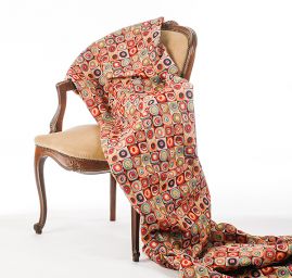 Dekorační látka čtverce a kruhy malé