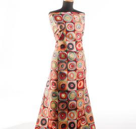 Dekorační látka kruhy a čtverce velké