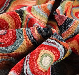 Dekorační látka kruhy a čtverce velké