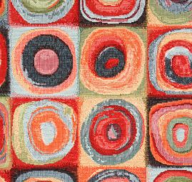Dekorační látka kruhy a čtverce velké