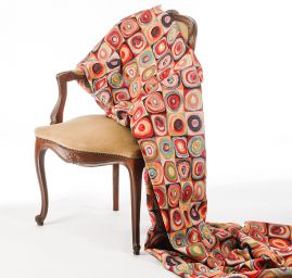 Dekorační látka kruhy a čtverce velké