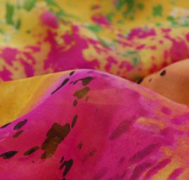 Hedvábný mušelín barevná fantazie