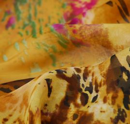 Hedvábný mušelín barevná fantazie