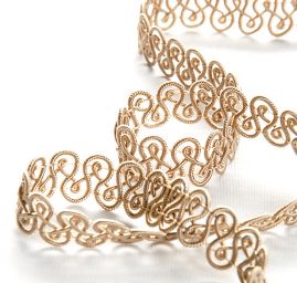 Oděvní prýmek šedobéžový