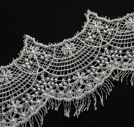 Krajka hrubá lem šedá