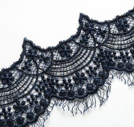 Krajka hrubá lem modrá