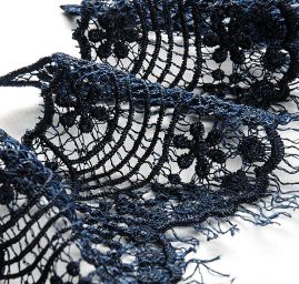 Krajka hrubá lem modrá