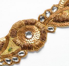 Porta stuha zlatá flitry kamínky