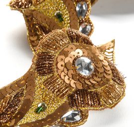 Porta stuha zlatá flitry kamínky