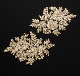 Krajková aplikace středová zlatá