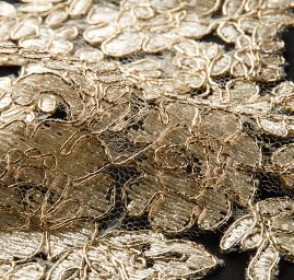 Krajková aplikace středová zlatá