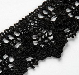 Krajka lem geometrický vzor černá