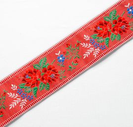 Stuha krojová vyšívaná černá 5cm 
