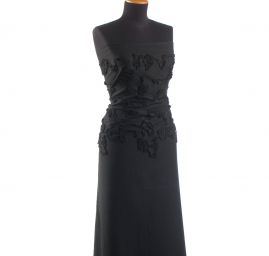 Len viskoza s plastickou aplikací černé barvy